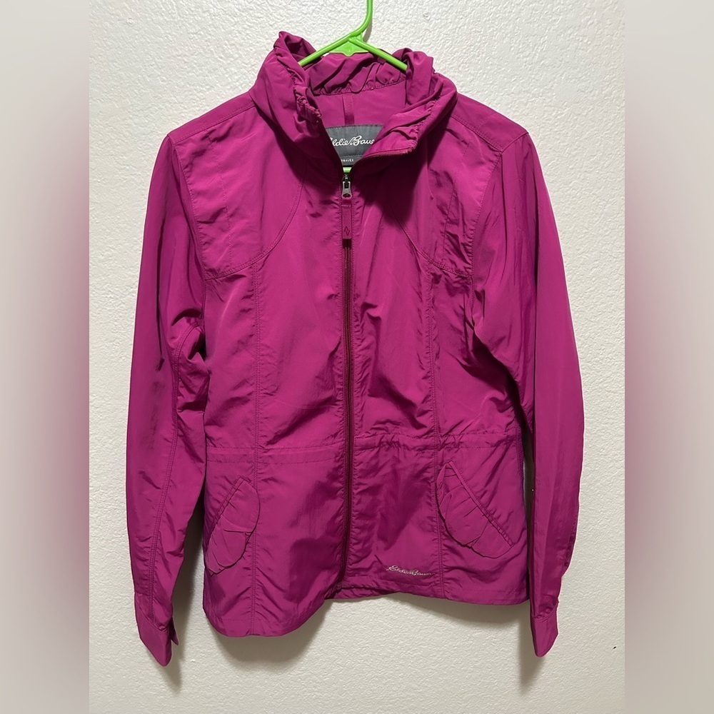 Eddie Bauer Magenta Travex Lightweight Windbreaker Jacket Size Medium